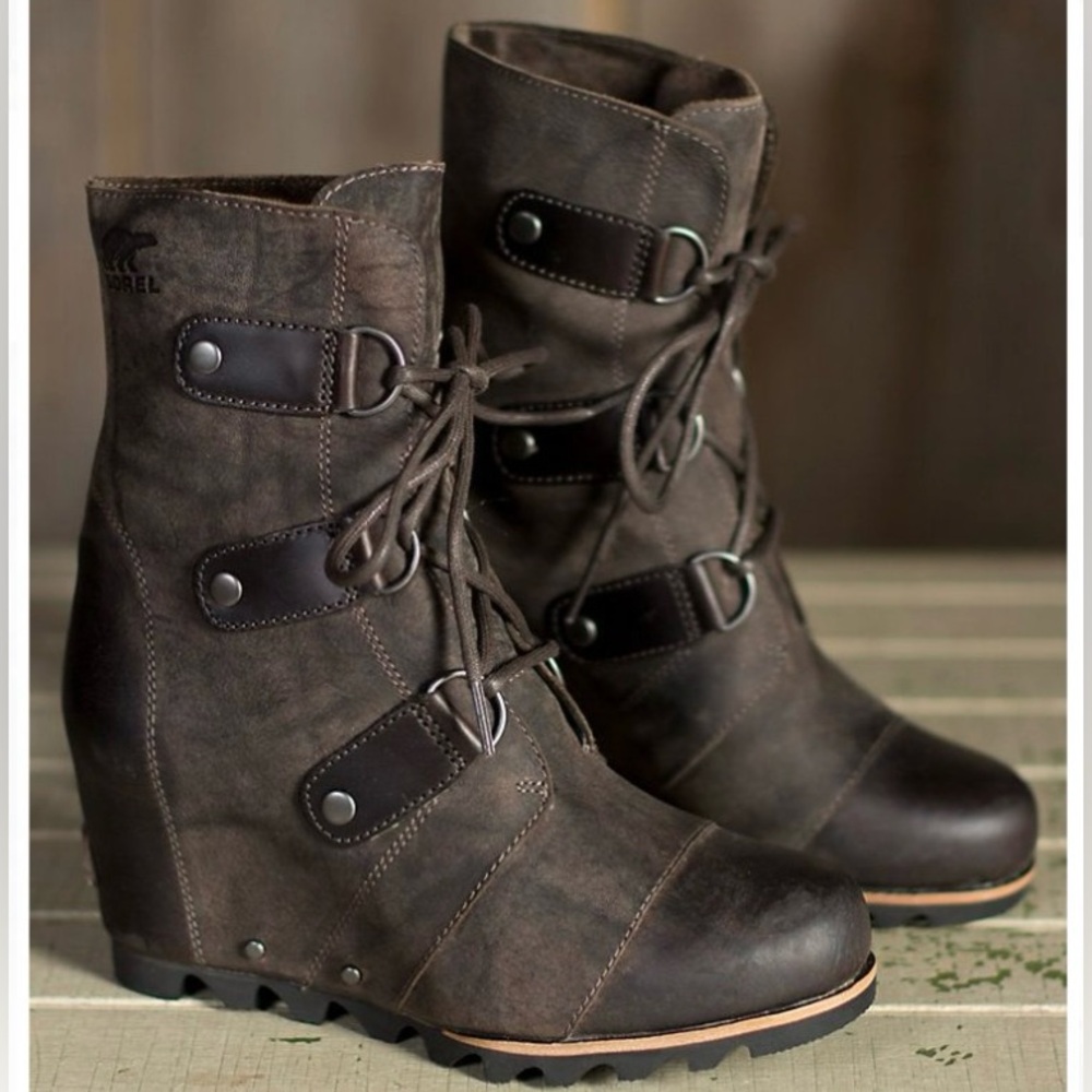 Sorel Brown Lace-Up Boots with Rugged Design